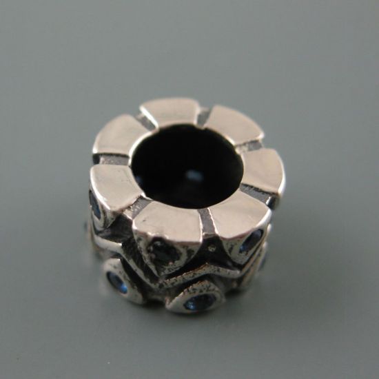 Wholesale European .925 Sterling Silver Charm Beads CZ Zigzag Design