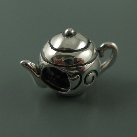 Wholesale European .925 Sterling Silver Tea Pot Charm Bead