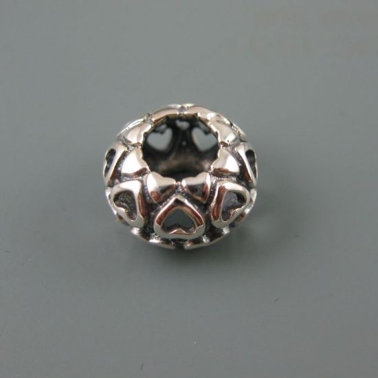 Wholesale European .925 Sterling Small Hearts Charm Bead