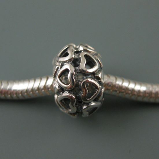 Wholesale European .925 Sterling Small Hearts Charm Bead