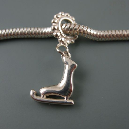 Wholesale European .925 Sterling Figure Skate Charm Bead
