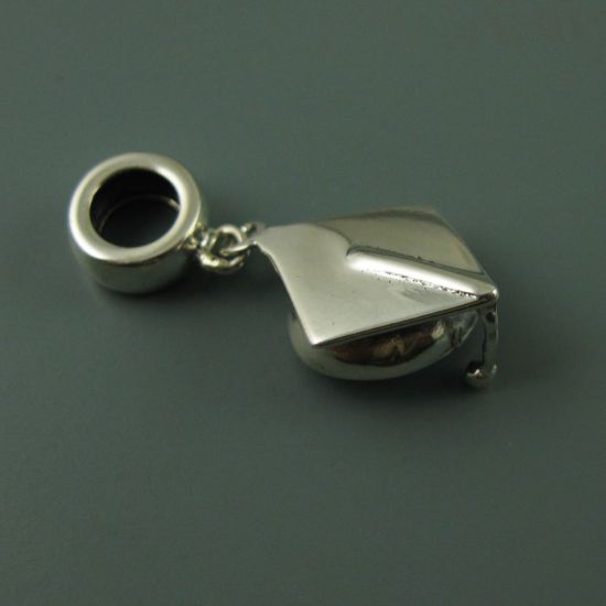Wholesale European .925 Sterling Graduation Cap Charm Bead