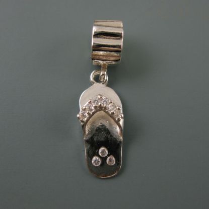Wholesale European .925 Sterling Silver CZ Sandal Charm Bead