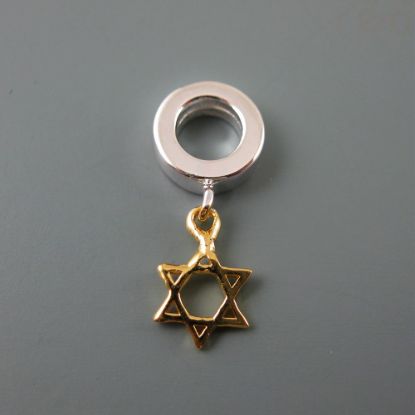 Wholesale European .925 Vermeil Star of David Charm Bead