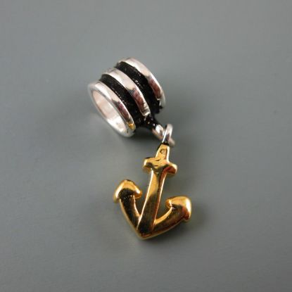 Wholesale European .925 Sterling Silver and Vermeil Nautical Anchor Charm Bead