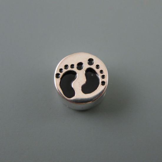 Wholesale European .925 Sterling Silver Footprints Charm Bead