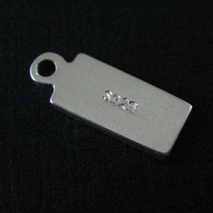 Wholesale Sterling Silver Rectangle Charm Tag for Jewelry Making, Wholesale Earwire and Findings