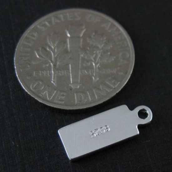 Wholesale Sterling Silver Rectangle Charm Tag for Jewelry Making, Wholesale Earwire and Findings
