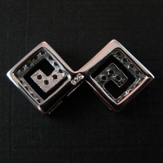 Wholesale Sterling Silver Zig Zag Spacer Connector with CZ Cubic Zirconia Stone, Jewelry Making, Wholesale Beads and Findings