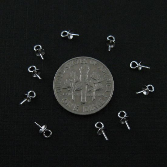 Wholesale Sterling Silver Peg Bail Cap for Half Drilled Beads and Pearls, Wholesale Findings