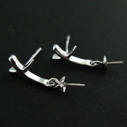 Wholesale Sterling Silver Fancy Dangley Earwire with Threaded Post for Jewelry Making, Wholesale Earwire and Findings