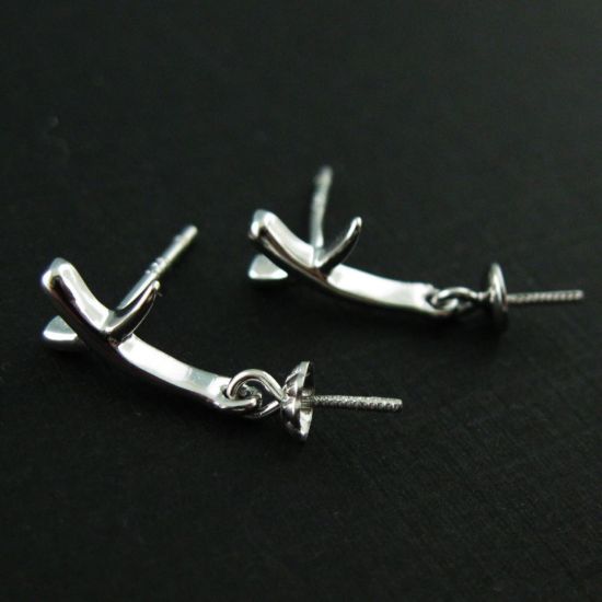 Wholesale Sterling Silver Fancy Dangley Earwire with Threaded Post for Jewelry Making, Wholesale Earwire and Findings