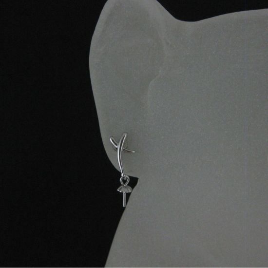 Wholesale Sterling Silver Fancy Dangley Earwire with Threaded Post for Jewelry Making, Wholesale Earwire and Findings