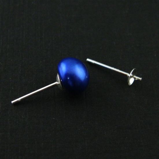 Wholesale Sterling Silver Simple Studs with Post for Half Drilled Stone, Jewelry Making, Wholesale Earwire and Findings