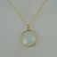 Wholesale Bezel Gemstone Round Pendant Necklace - Gold Plated Chain - Aqua Chalcedony (16-24")