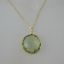 Wholesale Bezel Gemstone Round Pendant Necklace - Gold Plated Chain - Green Amethyst Quartz(16-24")