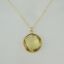 Wholesale Bezel Gemstone Round Pendant Necklace - Gold Plated Chain - Lemon Quartz (16-24")