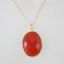 Wholesale Bezel Gemstone Oval Pendant Necklace - Gold Plated Chain - Carnelian (16-24")