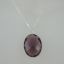 Wholesale Bezel Gemstone Oval Pendant Necklace - Silver Sterling Chain - Amethyst (16-24")