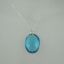 Wholesale Bezel Gemstone Oval Pendant Necklace - Silver Sterling Chain - Blue Topaz(16-24")