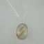 Wholesale Bezel Gemstone Oval Pendant Necklace - Silver Sterling Chain - Gold Rutilated Quartz (16-24")