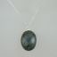 Wholesale Bezel Gemstone Oval Pendant Necklace - Silver Sterling Chain - Labradorite (16-24")