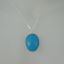 Wholesale Bezel Gemstone Oval Pendant Necklace - Silver Sterling Chain - Turquoise (16-24")