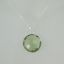 Wholesale Bezel Gemstone Round Pendant Necklace - Sterling Silver - Green Amethyst Quartz (16-24")