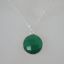 Wholesale Bezel Gemstone Round Pendant Necklace - Sterling Silver - Green Onyx (16-24")