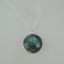 Wholesale Bezel Gemstone Round Pendant Necklace - Sterling Silver - Labradorite (16-24")