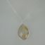 Wholesale Bezel Gemstone Tear Pendant Necklace - Silver Sterling Chain - Gold Rutilated Quartz (16-24")