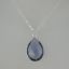 Wholesale Bezel Gemstone Tear Pendant Necklace - Silver Sterling Chain - Iolite Quartz (16-24")
