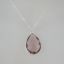 Wholesale Bezel Gemstone Tear Pendant Necklace - Silver Sterling Chain - Pink Amethyst Quartz  (16-24")