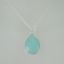 Wholesale Bezel Gemstone Tear Pendant Necklace - Silver Sterling Chain - Peru Chalcedony (16-24")