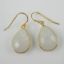 Wholesale Bezel Gemstone Tear Pendant Earrings - Gold Plated Hooks - Moonstone