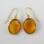 Wholesale Bezel Gemstone Oval Pendant Earrings - Gold Plated Hooks - Citrine Quartz