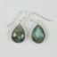 Wholesale Bezel Gemstone Tear Shaped Pendant Earrings - Sterling Silver Hooks - Labradorite