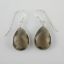 Wholesale Bezel Gemstone Tear Shaped Pendant Earrings - Sterling Silver Hooks - Smoky Quartz