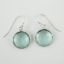 Wholesale Bezel Gemstone Round Pendant Earrings - Sterling Silver Hooks - Aqua Quartz