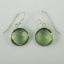 Wholesale Bezel Gemstone Round Pendant Earrings - Sterling Silver Hooks - Green Amethyst Quartz