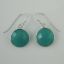 Wholesale Bezel Gemstone Round Pendant Earrings - Sterling Silver Hooks - Peru Chalcedony