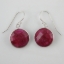 Wholesale Bezel Gemstone Round Pendant Earrings - Sterling Silver Hooks - Ruby Dyed