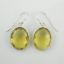 Wholesale Bezel Gemstone Oval Shaped Pendant Earrings - Sterling Silver Hooks - Lemon Quartz