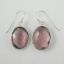 Wholesale Bezel Gemstone Oval Shaped Pendant Earrings - Sterling Silver Hooks - Pink Amethyst Quartz