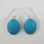 Wholesale Bezel Gemstone Oval Shaped Pendant Earrings - Sterling Silver Hooks - Turquoise