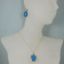 Wholesale Bezel Gemstone Oval Pendant Necklace & Earrings-Gold Plated-Blue Chalcedony (16-24")