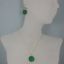Wholesale Bezel Gemstone Round Pendant Necklace & Earrings-Gold Plated-Green Onyx (16-24")