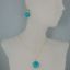 Wholesale Bezel Gemstone Round Pendant Necklace & Earrings-Gold Plated-Turquoise (16-24")