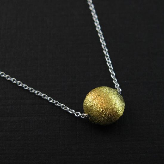 Wholesale Vermeil-18K Gold Plated 8mm Coin Shaped Textured Charm Pendant Necklace (16-24")