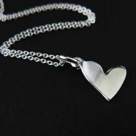 Wholesale 925 Sterling Silver Necklace with Sweet Little Heart Pendant (16-24")
